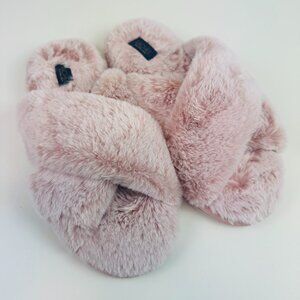 Rachel Roy Fuzzy Slippers Pink Flip Flop style Womens 9-10